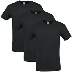 NWT 3-Pack Gildan Mens Heavy Cotton Shirt Black New Blank Large Under
